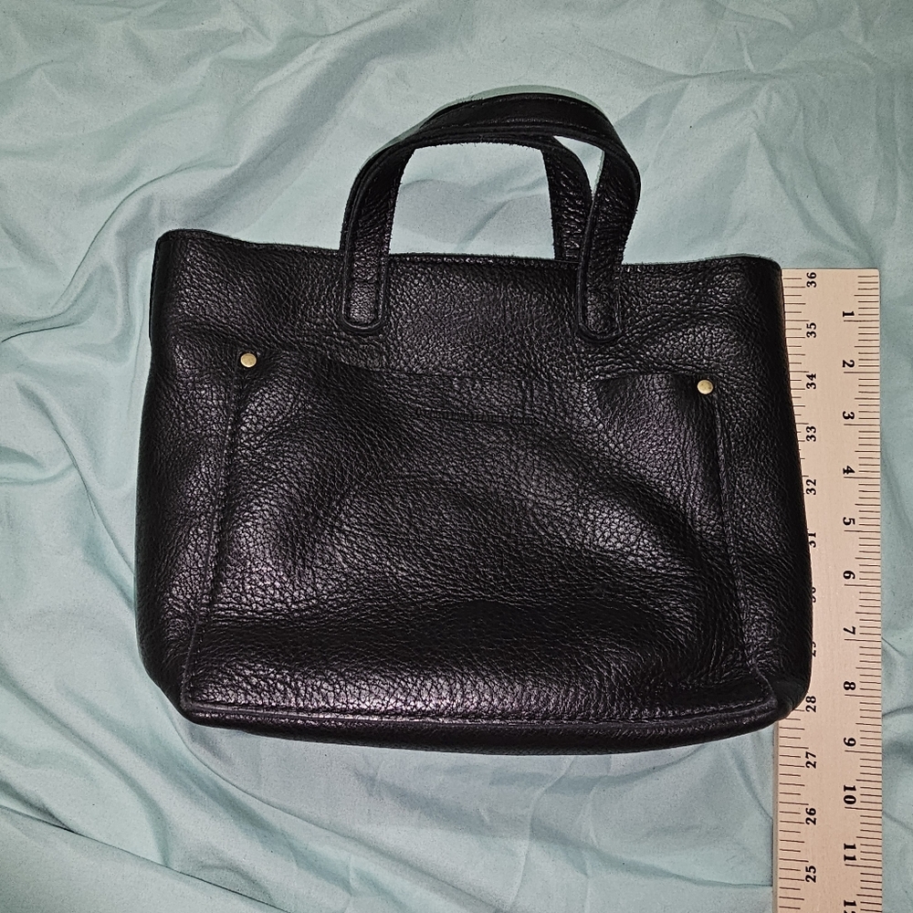 Portland Black Leather Goods Mini Tote Bag